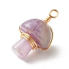 Natural Amethyst Pendants PALLOY-JF01134-05-2