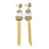 Rack Plating Nuggets Tassel Brass With Natural Pearl Handmade Indonesia Stud Earrings EJEW-U010-03A-G-1