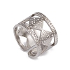 Non-Tarnish 304 Stainless Steel Rhombus Open Cuff Rings for Women RJEW-G285-31P-1