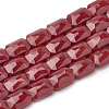 Opaque Solid Color Glass Beads Strands GLAA-N032-04E-1