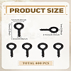 400Pcs Spray Painted Iron Screw Eye Pin Peg Bails IFIN-LP0001-45-2
