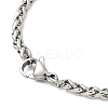 Tarnish Resistant 304 Stainless Steel Wheat Chain Bracelets BJEW-M187-12-F-4