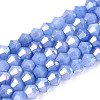 Ombre Effect Dyed Glass Beads Strands X-GLAA-T025-4mm-09I-1