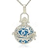 Silver Color Plated Brass Hollow Round Cage Pendants LS-KK-J240-02S-1