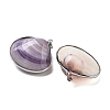 Electroplate Natural White Shell Pendants KK-F882-04P-2