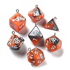 7 Styles Opaque Resin Polyhedral Dice Pendants Set RESI-A029-01T-1