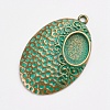 Tibetan Style Alloy Pendant Cabochon Settings X-PALLOY-F187-45ABG-1