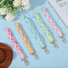 5Pcs 5 Colors Handmade Macrame Cotton Wristlet Bracelet Keychain Pendant Decoration HJEW-GL0001-15-3