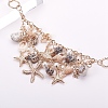   Trendy Starfish and Conch Bib Necklaces NJEW-PH0001-16G-4