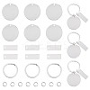 DIY Rectangle/Flat Round Stainless Steel Blank Tag Keychain Making Kit DIY-SC0026-56-1