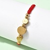 Adjustable 304 Stainless Steel Flat Round with Saint Benedict Braided Bead Bracelets for Women BJEW-K295-03G-01-1