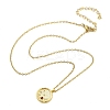 304 Stainless Steel Cubic Zirconia Constellation Flat Round Pendants STAS-S145-01D-1