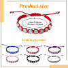 6Pcs 6 Colors Saint Benedict Medal Alloy Braided Bead Bracelets Set BJEW-AN0001-70-7