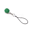 Watermelon Glass Seed Bead Beaded Charm Mobile Straps HJEW-MZ00183-4