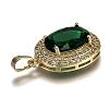 Golden Plated Brass Micro Pave Clear Cubic Zirconia Pendants ZIRC-F123-02-3