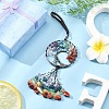 1Pc Wire Wrapped Chips Natural Gemstone Big Pendant Decorations HJEW-FS0001-05-8