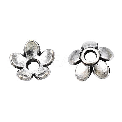 Tibetan Style Alloy Bead Caps TIBEB-S039-017AS-NR-1