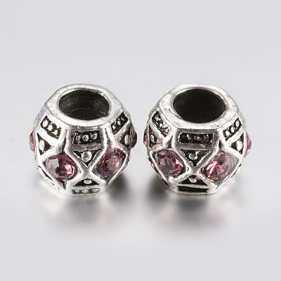 Tibetan Style Alloy Rhinestone European Beads PALLOY-F200-05E-1