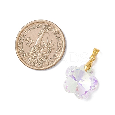 AB Color Plated Glass Pendants PALLOY-JF04596-01-1