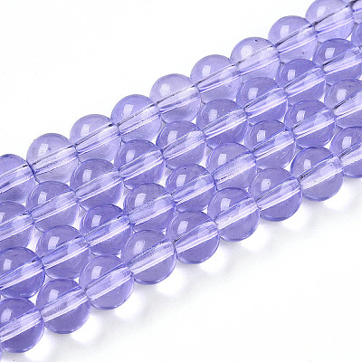 Baking Paint Transparent Glass Beads Strands DGLA-N006-8mm-06-1