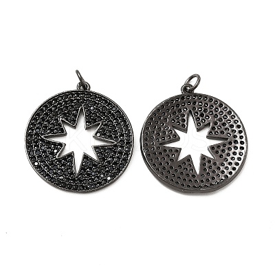Brass Micro Pave Cubic Zirconia Pendants KK-E068-VB432-1