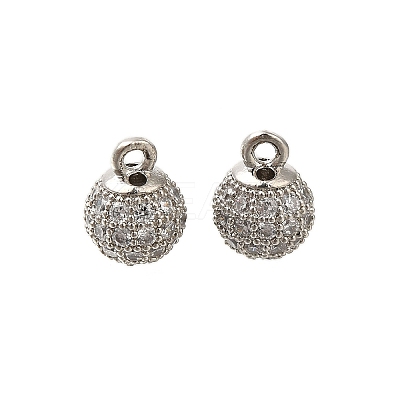 Rack Plating Brass Micro Pave Cubic Zirconia Charms KK-F883-07P-01-1