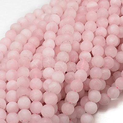 Frosted Natural Rose Quartz Bead Strands X-G-J120-30-8mm-1