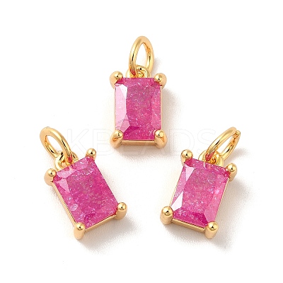 Real 18K Gold Plated Brass Micro Pave Cubic Zirconia Pendants KK-M243-08G-05-1