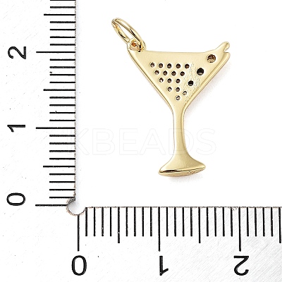 Rack Plating Brass Micro Pave Cubic Zirconia Pendants KK-NH0003-02G-1