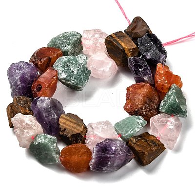 Rough Raw Natural Mixed Gemstone Beads Strands G-J390-B05-1