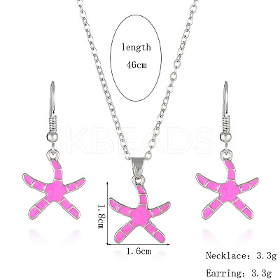 Alloy Enamel Pendant Necklaces & Dangle Earrings Sets FS-WGBC05C-03-1