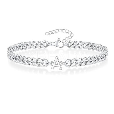 Letter 304 Stainless Steel Link Bracelets FS-WG7830E-26-1