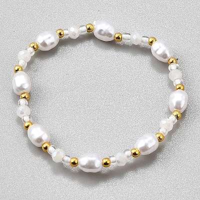 Plastic Pearl Beaded Stretch Bracelets for Women BJEW-WH0016-69E-1