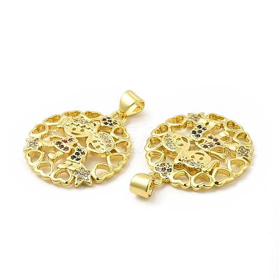 Brass Micro Pave Cubic Zirconia Pendants KK-H441-30G-1
