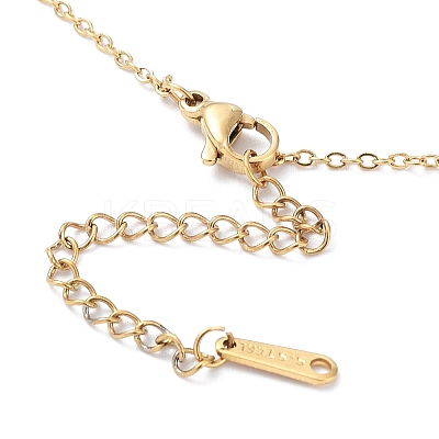 201 Stainless Steel Yoga Human Pendant Necklace with Cable Chains NJEW-Q317-09G-1