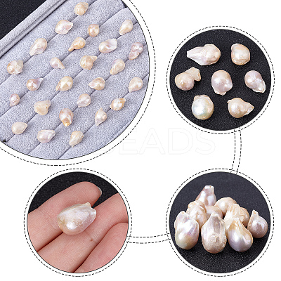 1 Strand Natural Baroque Pearl Keshi Pearl Beads Strands PEAR-NB0001-28-1