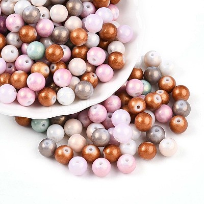 Baking Paint Glass Pearl Beads DGLA-S115-8mm-MK-1