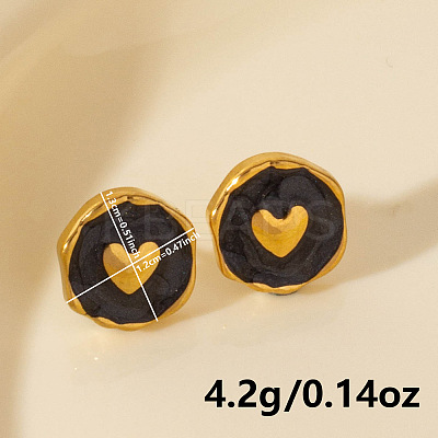 304 Stainless Steel Heart Stud Earrings LS-OA9161-3-1