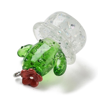 Transparent Resin Plant Pendants LS-RESI-Z028-04A-1