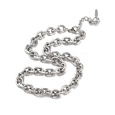 Non-Tarnish 304 Stainless Steel Rolo Chain Necklace NJEW-D045-01P-1