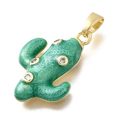 Brass Micro Pave Cubic Zirconia Pendants KK-P336-39G-02-1