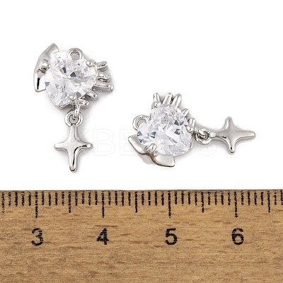 Brass Micro Pave Clear Cubic Zirconia Pendants LS-KK-L212-13P-1