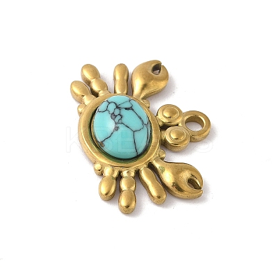 Synthetic Turquoise Sea Animal Pendants LS-STAS-P408-10G-02-1