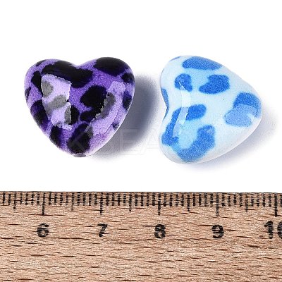Leopard Printed Opaque Acrylic Beads OACR-Q199-06-1
