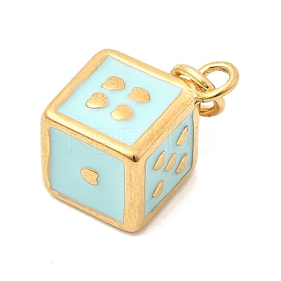 304 Stainless Steel Enamel Pendants STAS-P431-25G-03-1