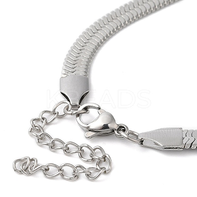 Non-Tarnish 304 Stainless Steel Herringbone Chain Bracelet for Men Women BJEW-Q998-01P-1