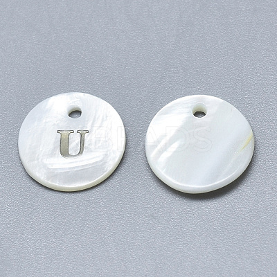 Natural White Shell Mother of Pearl Shell Charms X-SSHEL-N036-053U-1