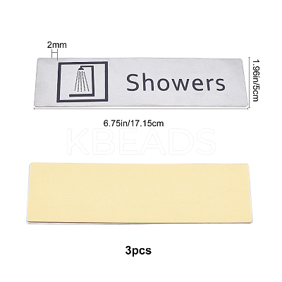 430 Stainless Steel Sign Stickers STAS-GF0001-06E-1