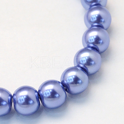 Baking Paint Pearlized Glass Pearl Round Bead Strands X-HY-Q003-6mm-09-1