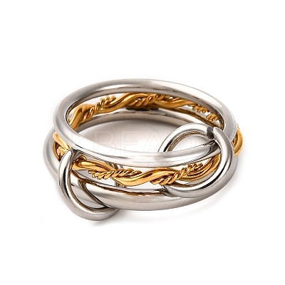304 Stainless Steel Stackable Band Finger Rings for Women RJEW-K304-01GP-1